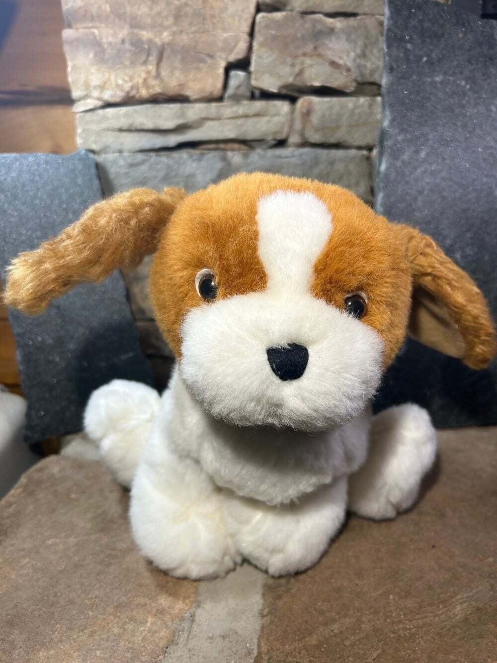 Animal Alley Plush Barking Hand Puppet Dog Cocker Spaniel Brown White 12" long